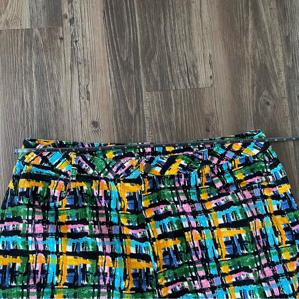 Lucy & Yak Multi-Color Abstract Plaid Straight Leg Pants - Picture 6 of 7